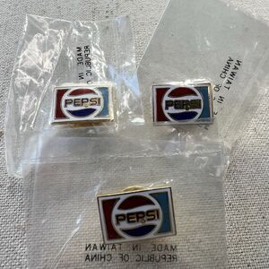 3 Vintage PEPSI LOGO Pin Lapel Hat Logo Advertisement Pinback PEPSI-COLA Pins